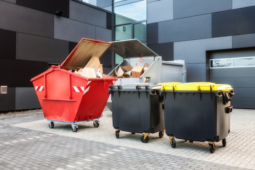 Mixed recyclables being sorted at a local transfer station in north-west London