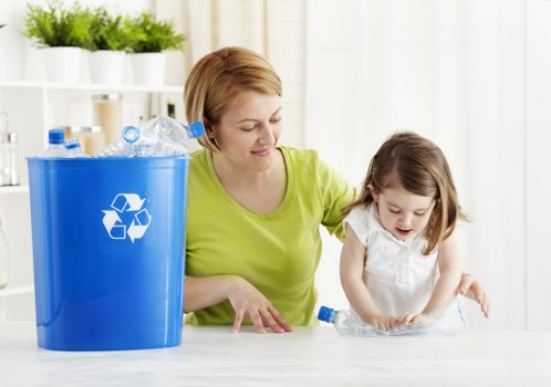 Various types of construction waste materials